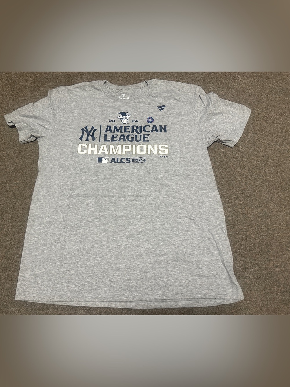 New York Yankees Men's Fanatics 2024 AL Champions T-Shirt Gray Size XL